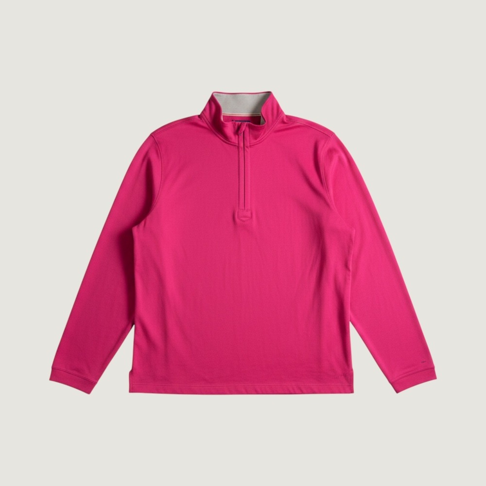 LEFT COAST TEE NWOT Men's Red Pima Cotton 1/4 Zip Pullover, XL